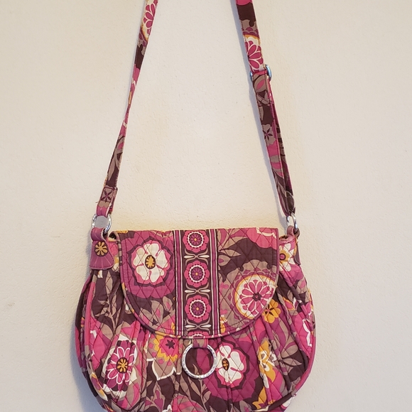 Vera Bradley Pink and Brown Floral Shoulder Bag - Picture 2 of 6